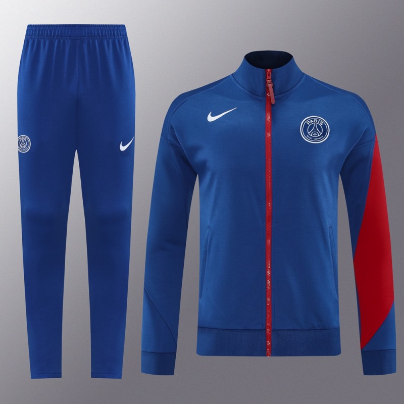 25/26 PSG Blue Full Hoodie Zipper Jacket +Long Pants
