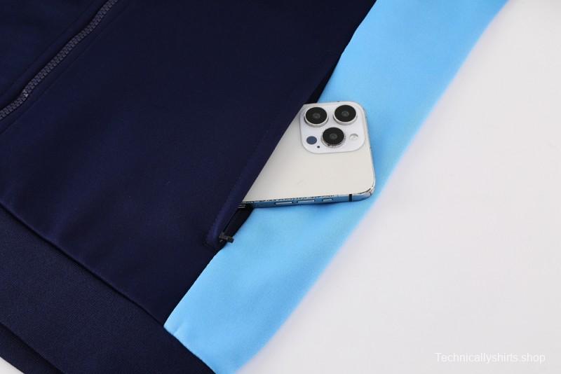 2025 NIKE Light Blue/Navy Full Zipper Jacket +Long Pants