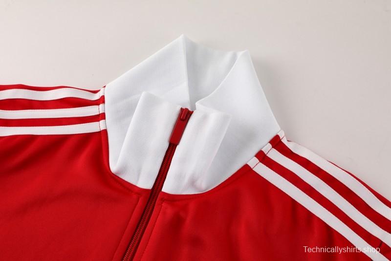 2025 Adidas Original Red Full Hoodie Zipper Jacket +Long Pants