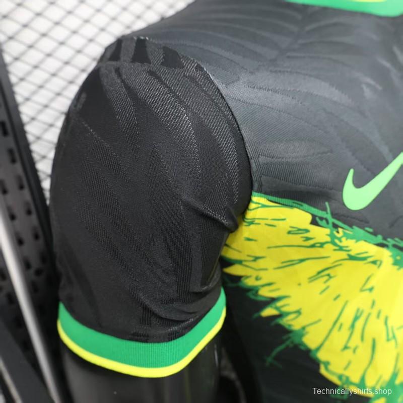 Player Version 2025 Brazil Black with Eagle Print Jersey