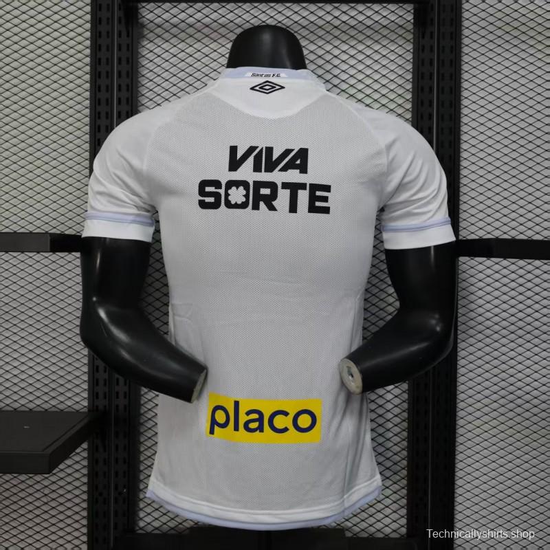 Player Version 25/26 Santos Home Jersey With Full Sponsors