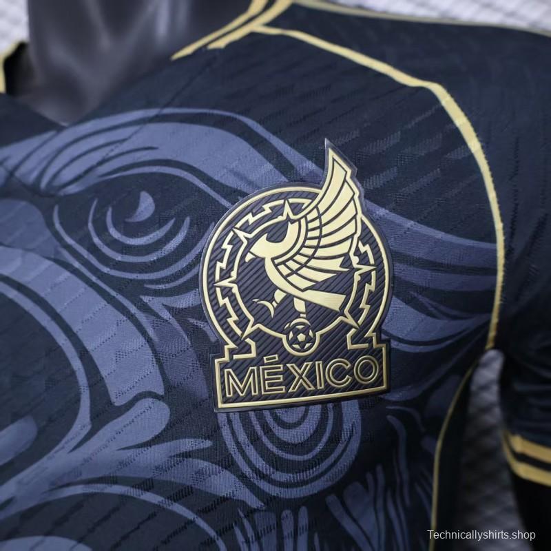 Player Version 2025 Mexico Black with Eagle Feather Pattern Jersey