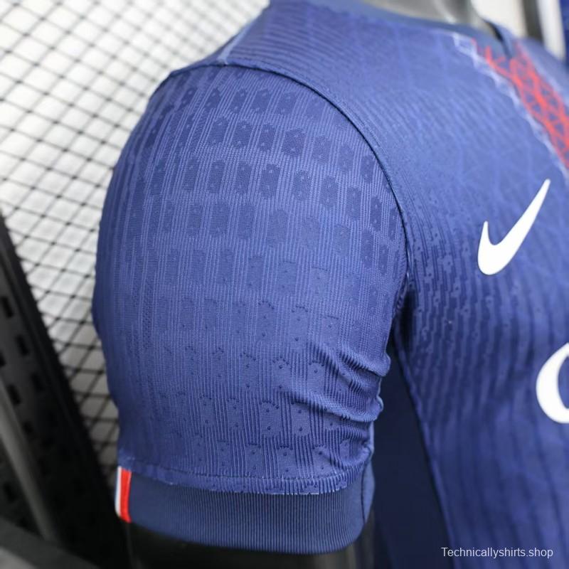1 Star Player Version 25/26 PSG Home Jersey With Match Date Printing