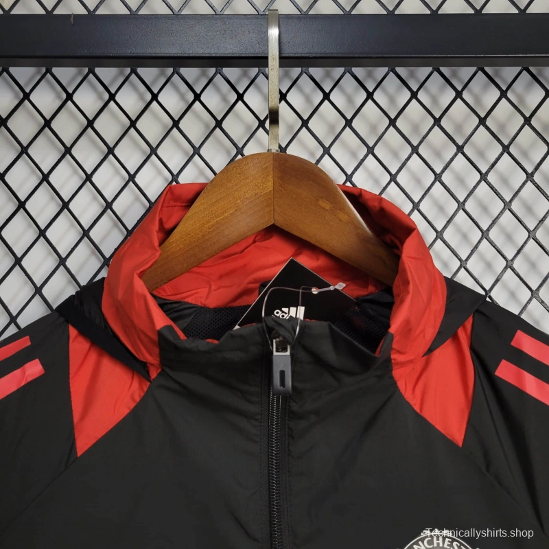 25/26 Manchester United Jacket Black Windbreaker