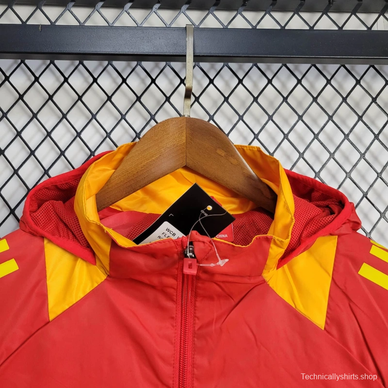 2025 Spain Jacket Red Windbreaker