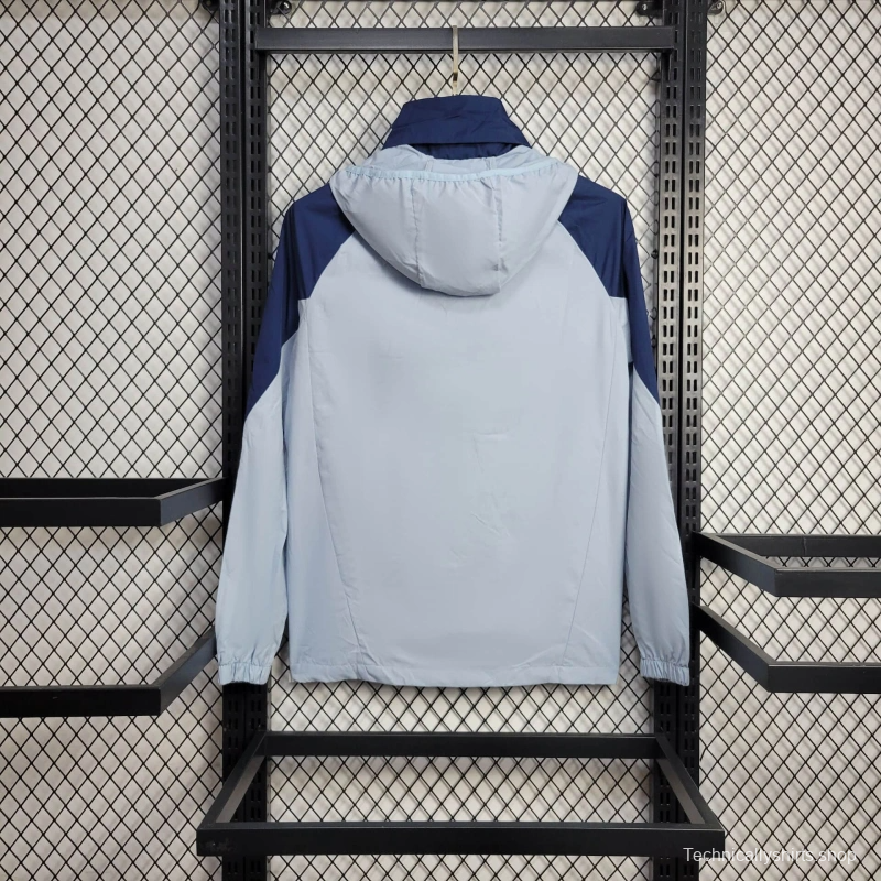 25/26 Boca Juniors Jacket Light Blue Windbreaker