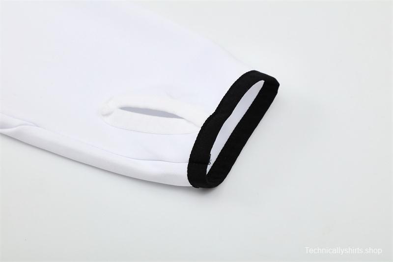 Retro 04/05 Real Madrid White Half Zipper Jacket+Long Pants