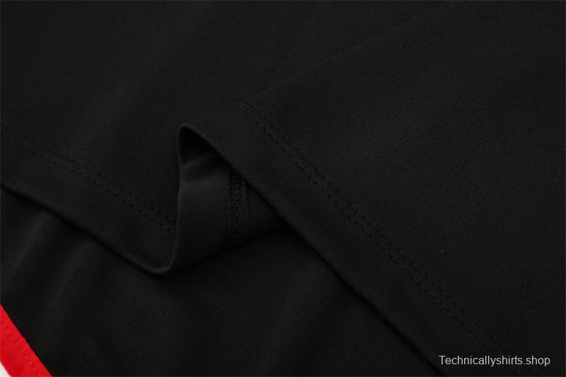 Retro 04/05 AC Milan Black Half Zipper Jacket+Long Pants