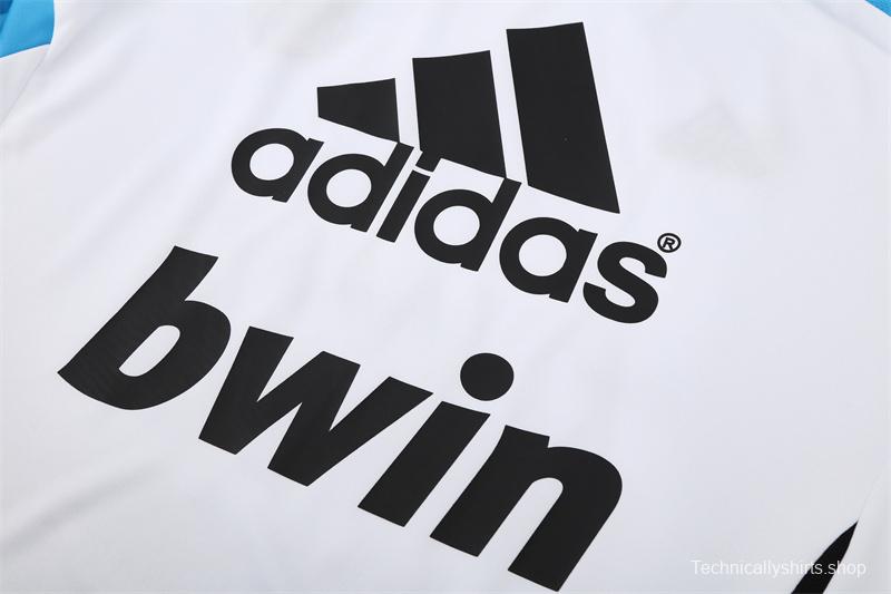 Retro 12/13 Real Madrid White/Blue Half Zipper Jacket