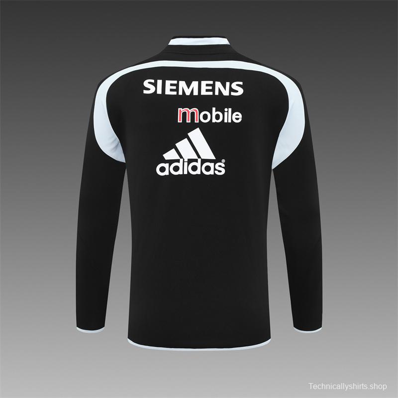 Retro 04/05 Real Madrid Black Half Zipper Jacket+Long Pants