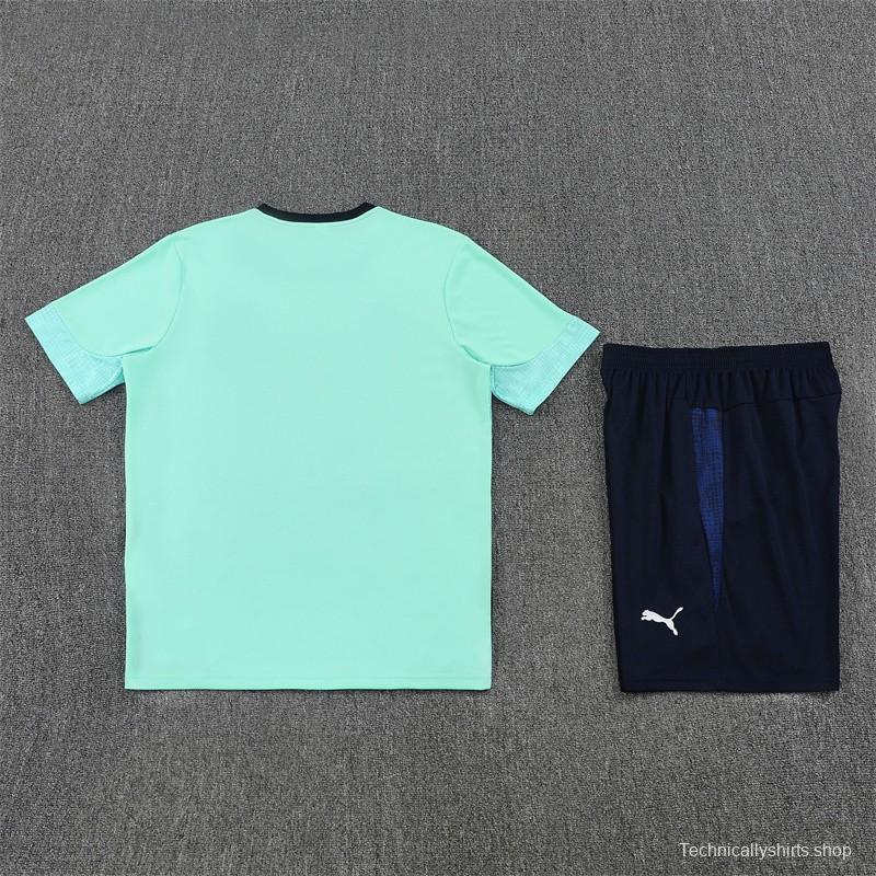 25/26 Olympique de Marseille Lake Blue Camouflage with XS Short Sleeve+Soccer Shorts