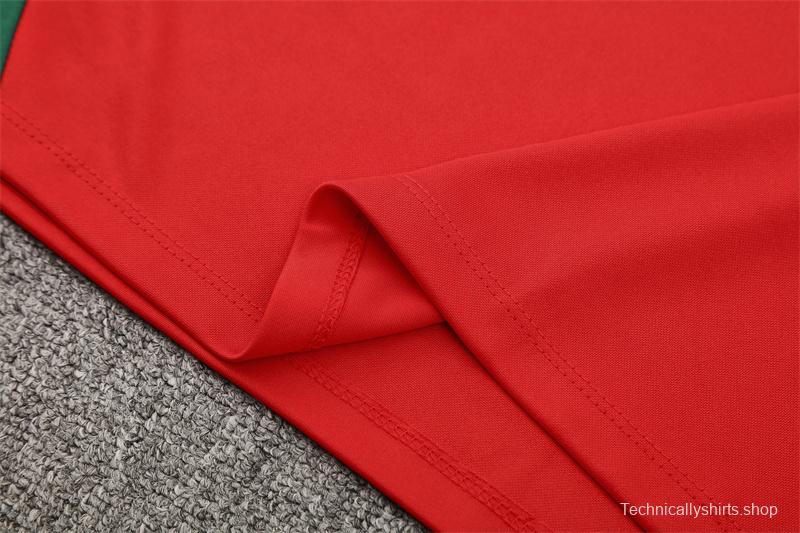 25/26 Portugal Red Half Zipper Jacket+Long Pants