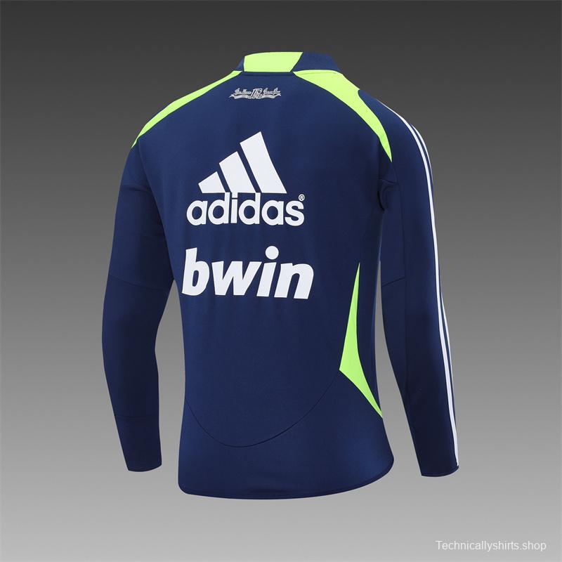 Retro 12/13 Real Madrid Royal Blue Half Zipper Jacket+Long Pants