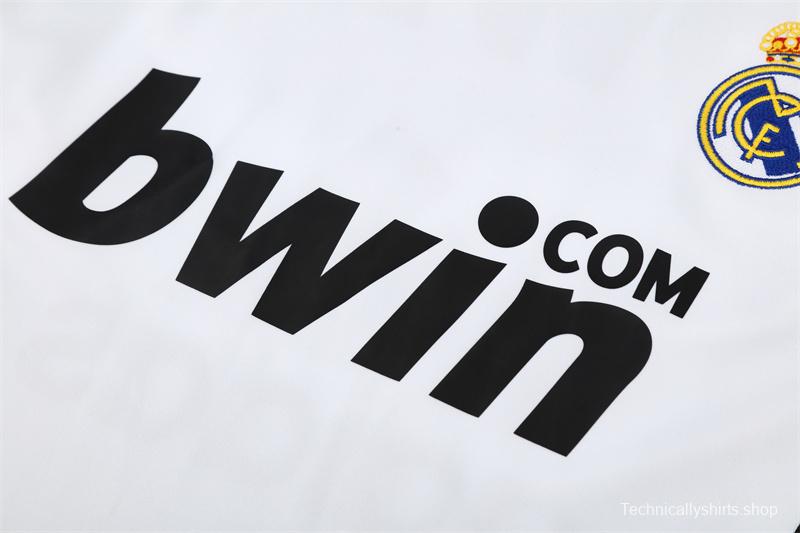 Retro 08/09 Real Madrid White Half Zipper Jacket+Long Pants