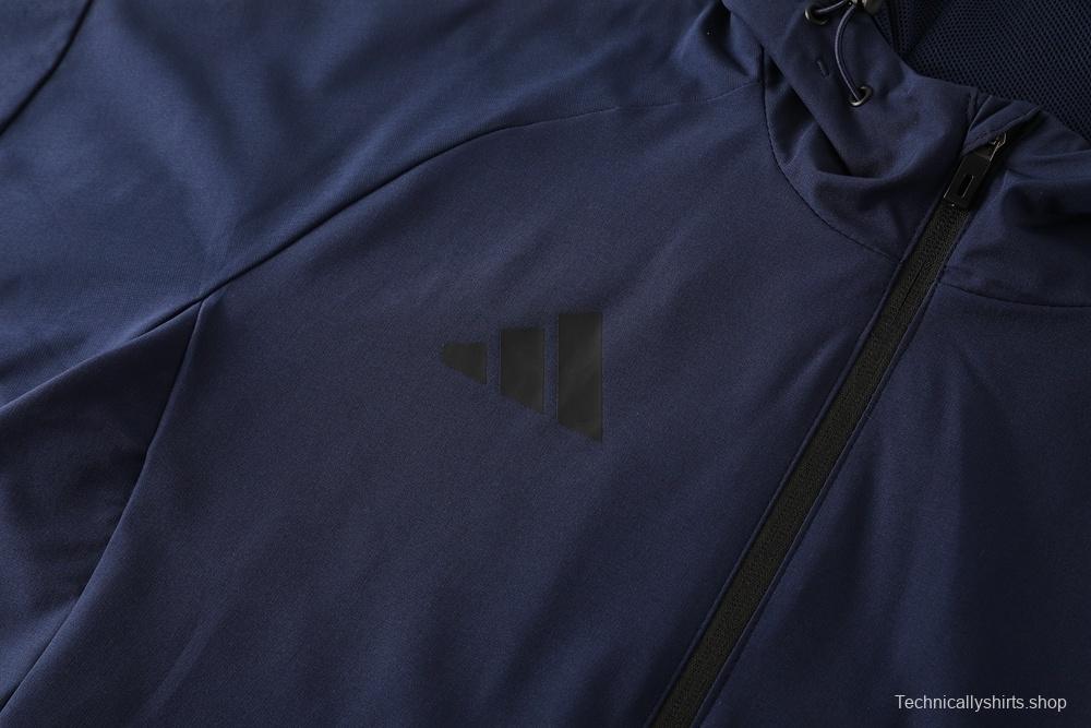 25/26 Adidas Navy Hoodie Full Zipper Jacket + Long Pants
