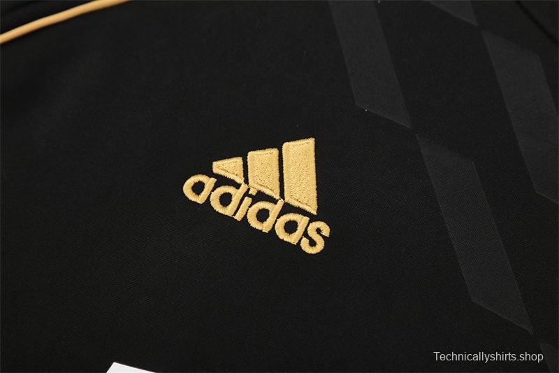 Retro 11/12 Real Madrid Black Half Zipper Jacket+Long Pants