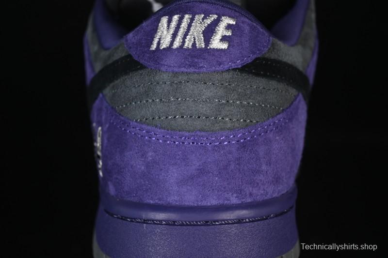 Nike Supreme x Dunk SB Dunk Low Casual Skate Shoes Gray Purple - HQ8487-500