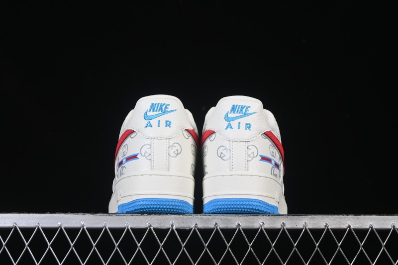 Nike Air Force 1'07 Low Gucci Collaboration White Red Blue Low-Top Casual Sneakers - SC0601-572