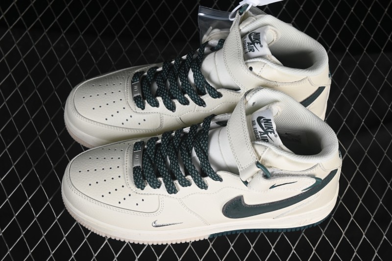 Nike Air Force 1'07 Mid Casual Shoes with Reflective Design and Full-Length Air Cushion - XL0236-235