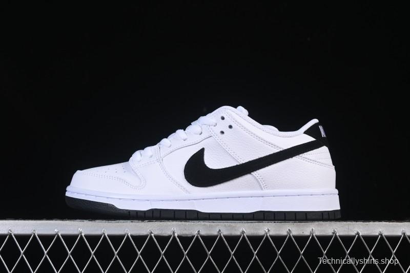 Nike SB Dunk Low Classic White Black Low-Top Casual Skate Shoes HF3704-100