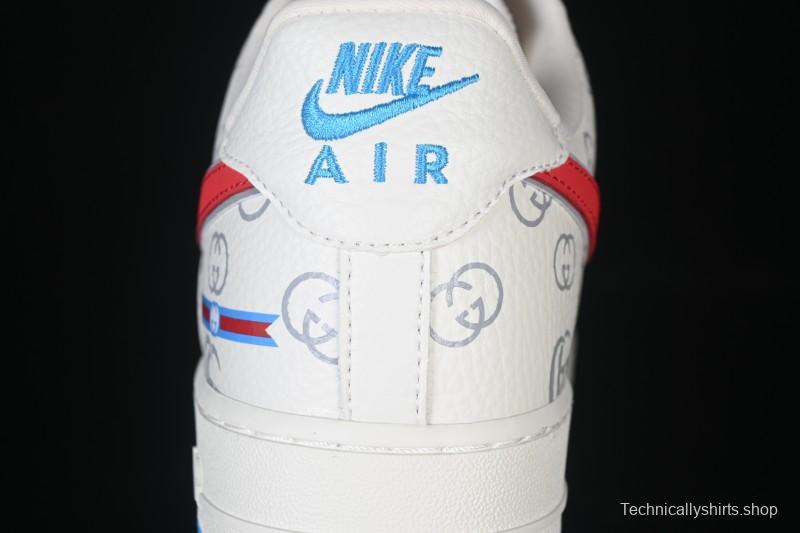 Nike Air Force 1'07 Low Gucci Collaboration White Red Blue Low-Top Casual Sneakers - SC0601-572