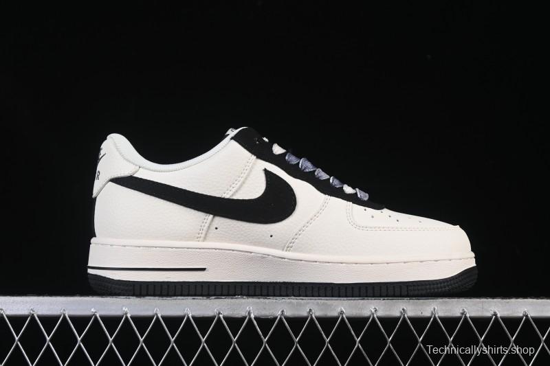 Nike Air Force 1 '07 Low Gucci Collaboration Off-White Black Canvas Hook Low-Top Casual Sneakers - XD2588-605