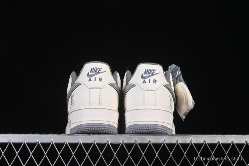 Nike Air Force 1 '07 Low LV Collaboration Printed Beige Swoosh Casual Low-Top Sneakers - HH7518-079