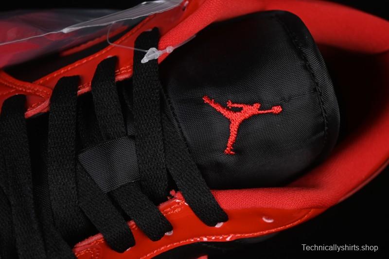 Nike Air Jordan 1 Low AJ1 Patent Leather Black Red Low-Top Casual Sneakers HV4089-006