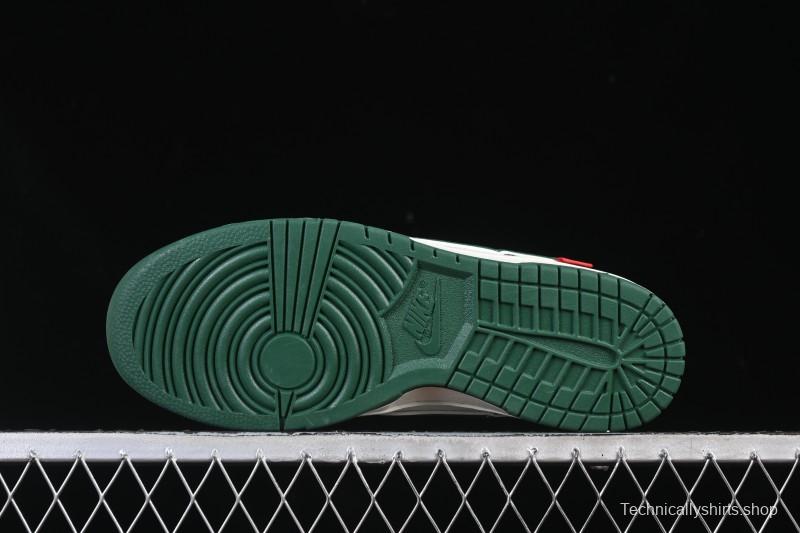 Nike SB Dunk Low BAPE Collaboration White Army Green Anniversary High-End Custom Low-Top Casual Skate Shoes - SC0601-465