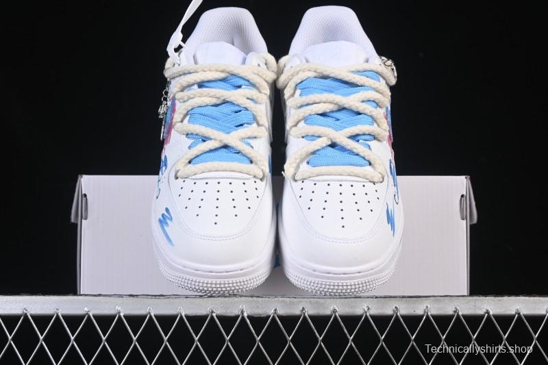 Nike Air Force 1'07 Low Libra Hand-Painted Zodiac Series Low-Top Casual Sneakers - 9231023