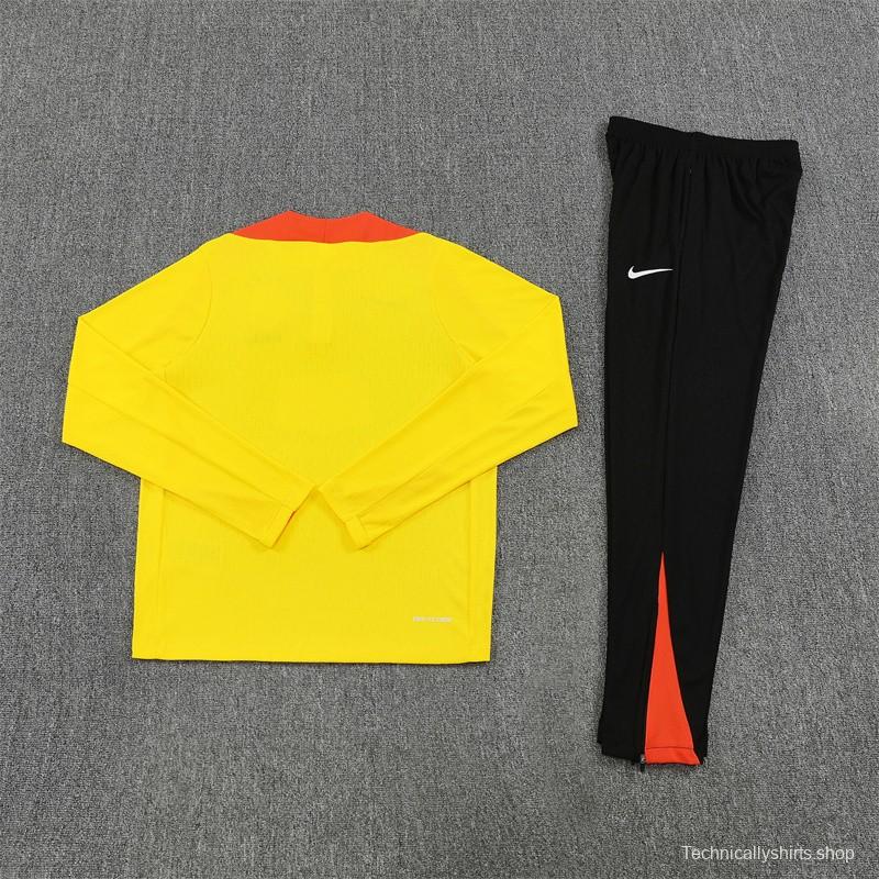 Player Version 25/26 Brazil Yellow Half Zipper Jacket+Long Pants