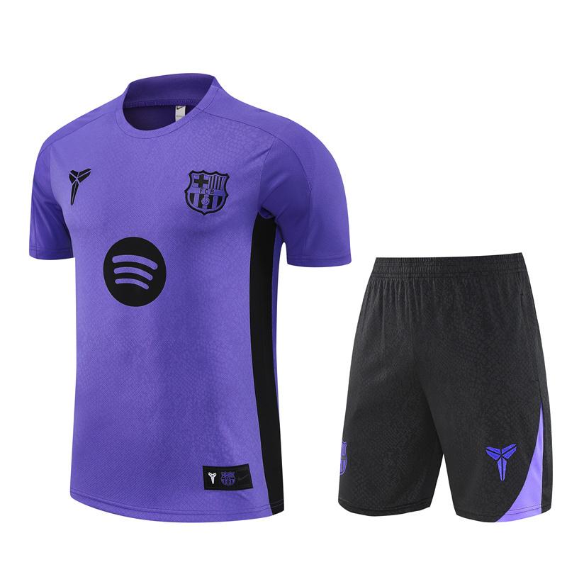 25/26 Barcelona Purple Joint Edition with XS Short Sleeve+Soccer Shorts