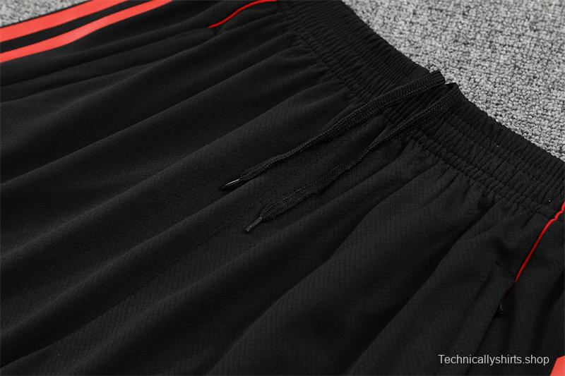 25/26 Manchester United Red Black Camouflage Short Sleeve Jersey+Shorts with XS