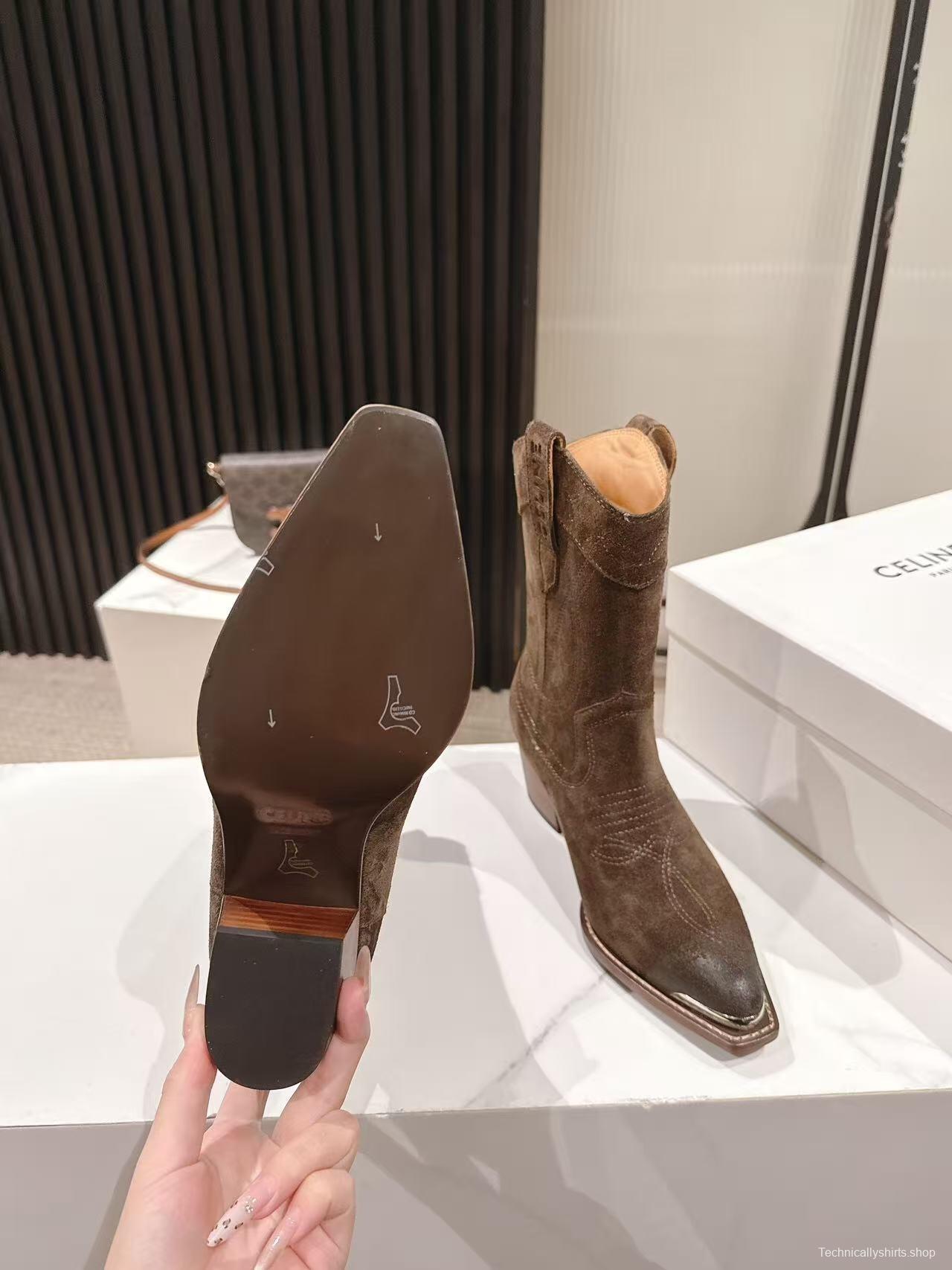 CELINE 2025 SS Fashion Boots with Arch of Triumph Logo - LY00440