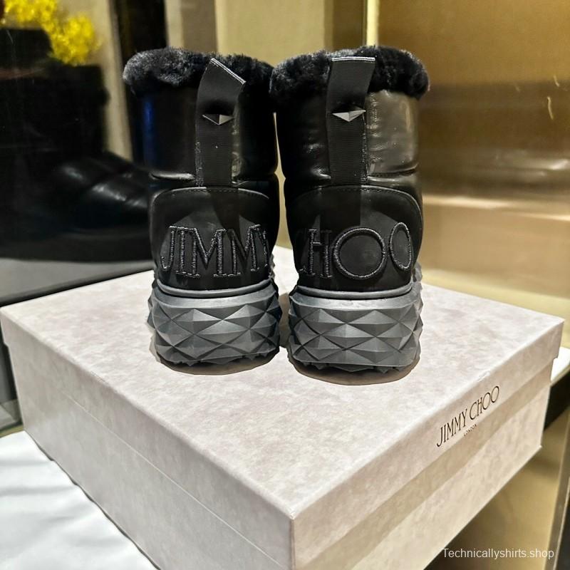 JIMMY CHOO 2025 SS Casual White Sneakers with Genuine Wool Snow Boots - LY00340