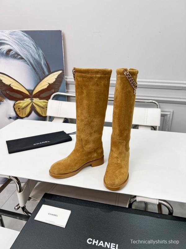 Chanel 2025/SS Quilted Leather Chain Four-Leaf Clover CC Flat Ankle Boots - LY00510