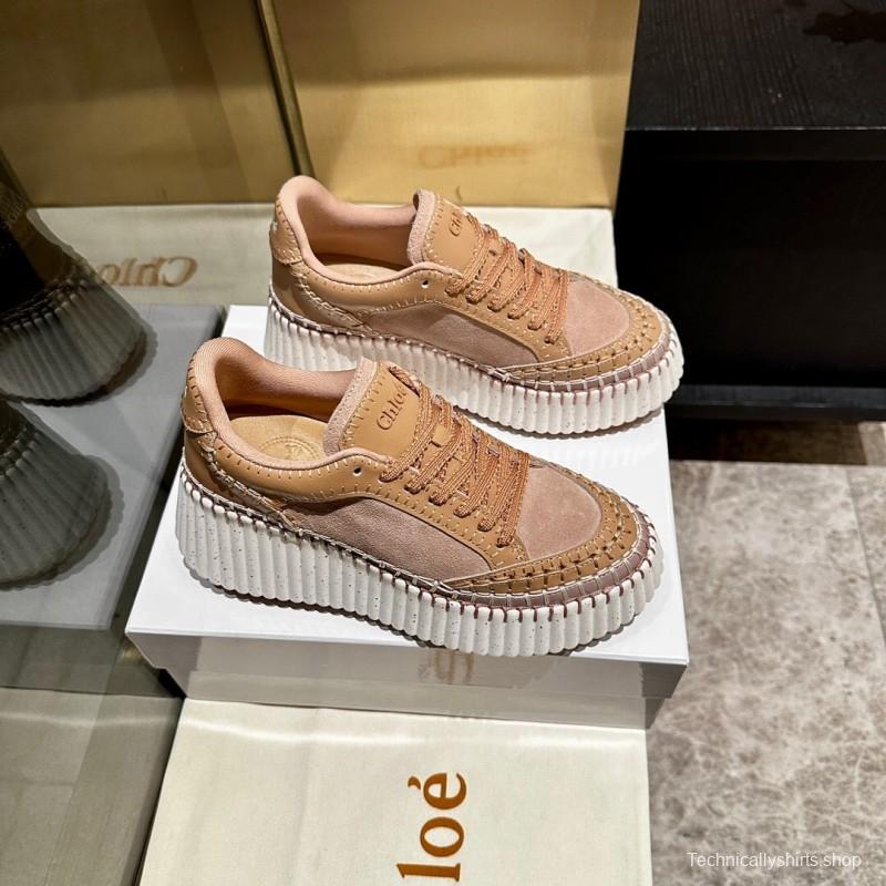 Chloe 2025/SS Hand-Stitched Mark Line Casual Shoes - LY00350