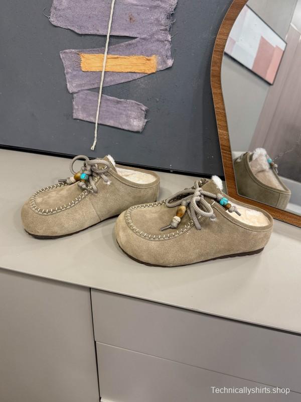 UGG 2025 SS Wool Slippers with Retro Buckle - KFY00240