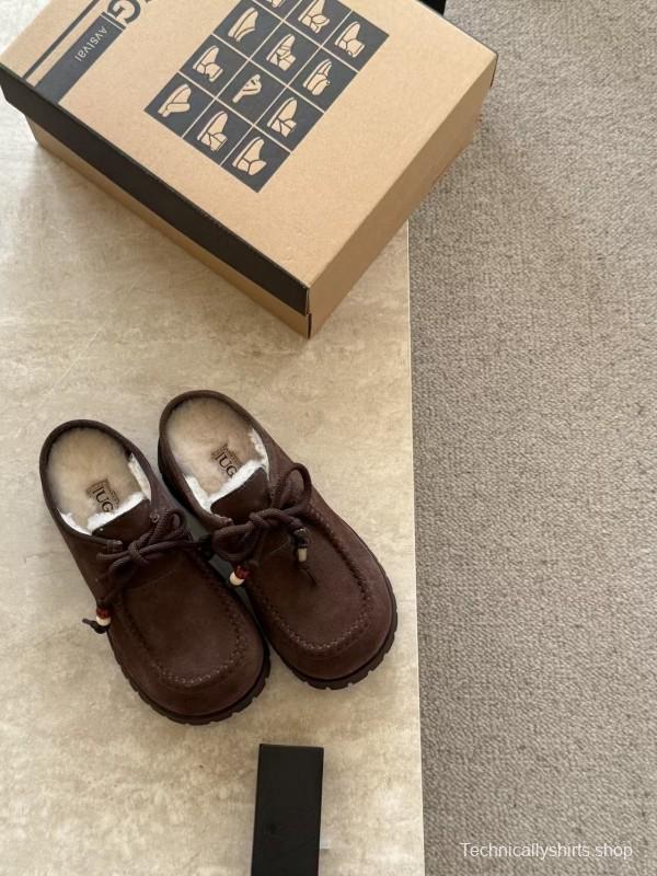 UGG Fall Winter 2025 Potato Wool Slippers Retro Acrylic Buckle Design - KFY00250