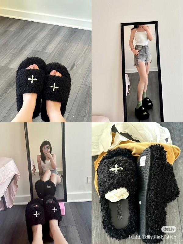 SMFK 2025/SS Fur Mule Sandals Latest Popular Cross Pattern - KFY00230