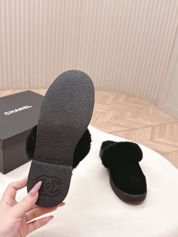 Chanel 2025/SS Fall Winter New Fur Slippers Half-Drag - KFY00310