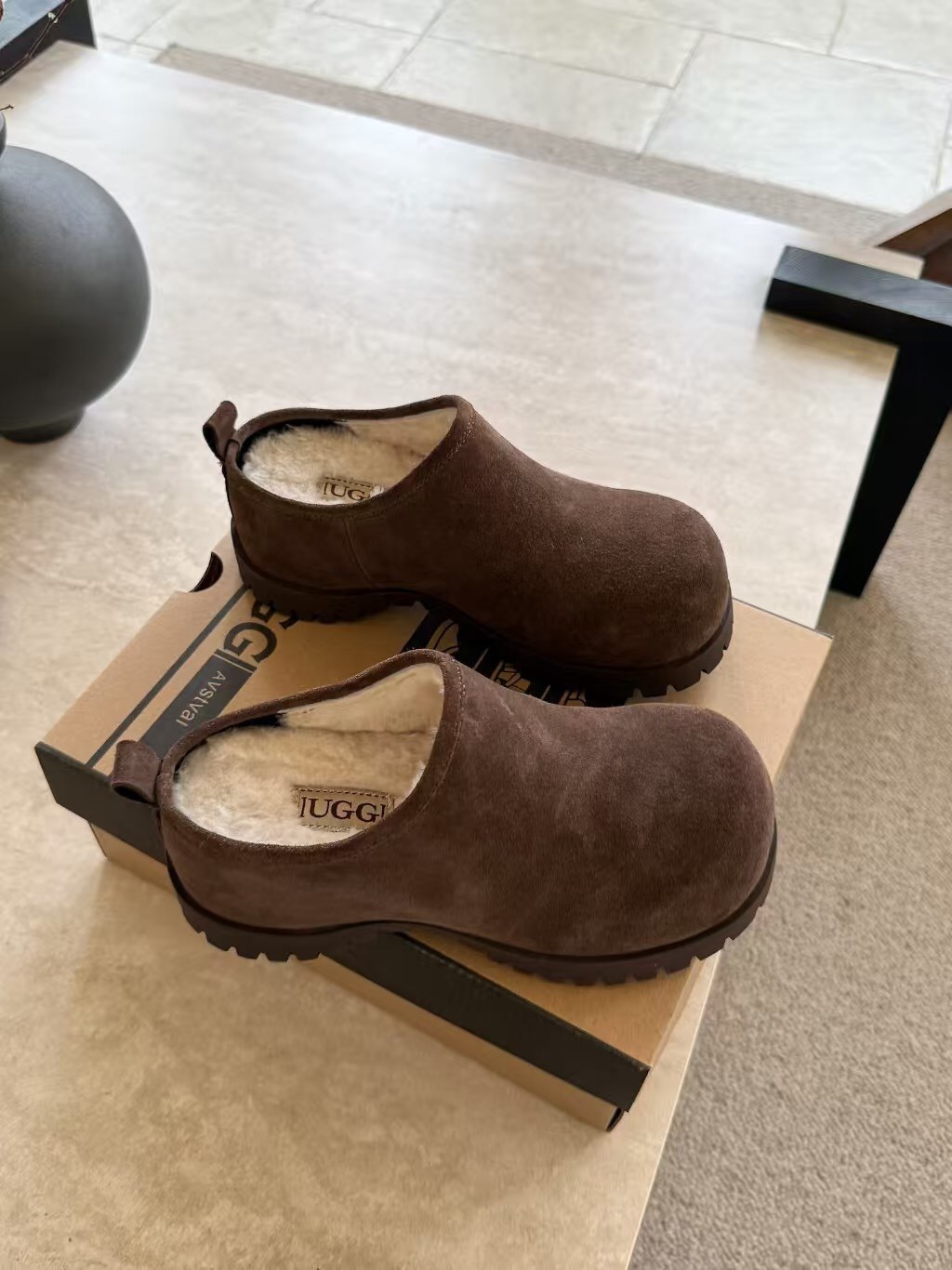 Ugg 2025/SS Potato Wool Slippers with Inner Height Increase - KFY00240