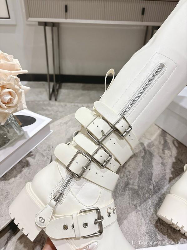 Dior 2025/SS Punk Strap Knee High Boots - KFY00500