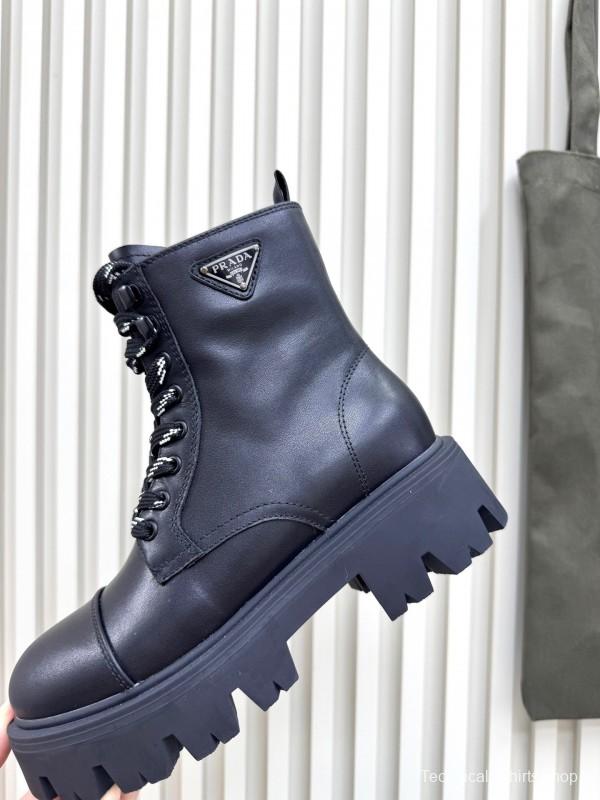 Prada 2025/SS Platform Martin Boots with Iconic Triangle Logo - LY0350