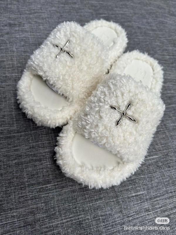Adidas 2025 SS SMFK Fur Slippers Latest Popular Cross Pattern - KFY00230