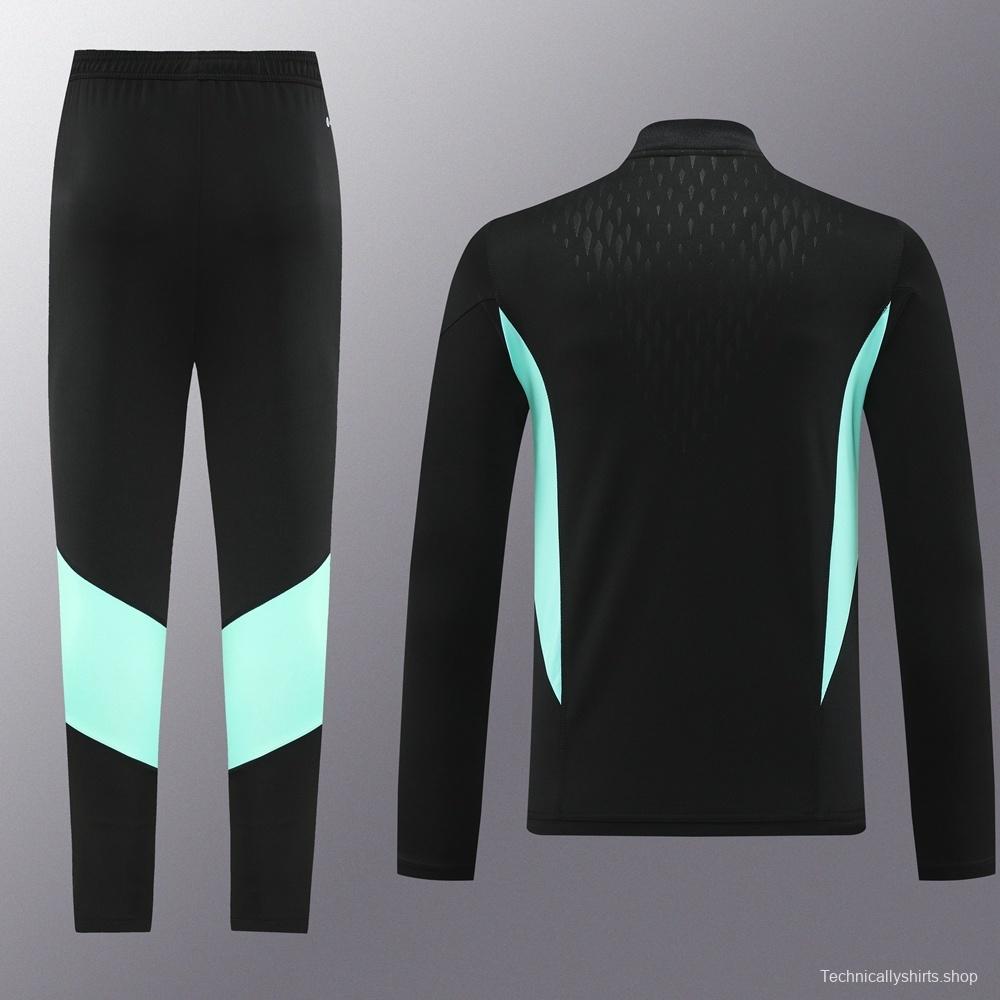 25/26 Manchester United Black Half Zipper Jacket+Long Pants