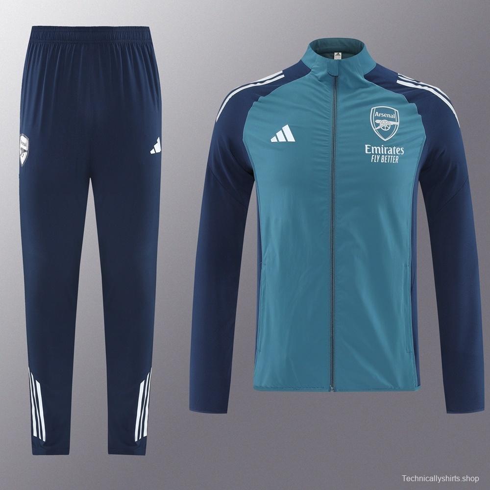 25/26 Arsenal Blue Full Zipper Jacket+Long Pants S-3XL