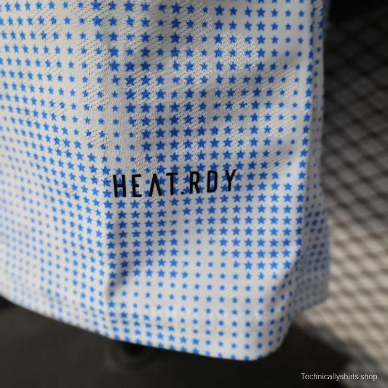 2025 Player Version  USA  Away White with Blue Halftone Gradient Pattern World Cup Commemorative Jersey