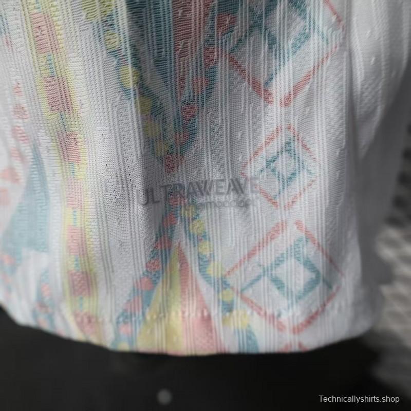 25/26 Player Version  Senegal Away White with African Traditional Pattern Jersey