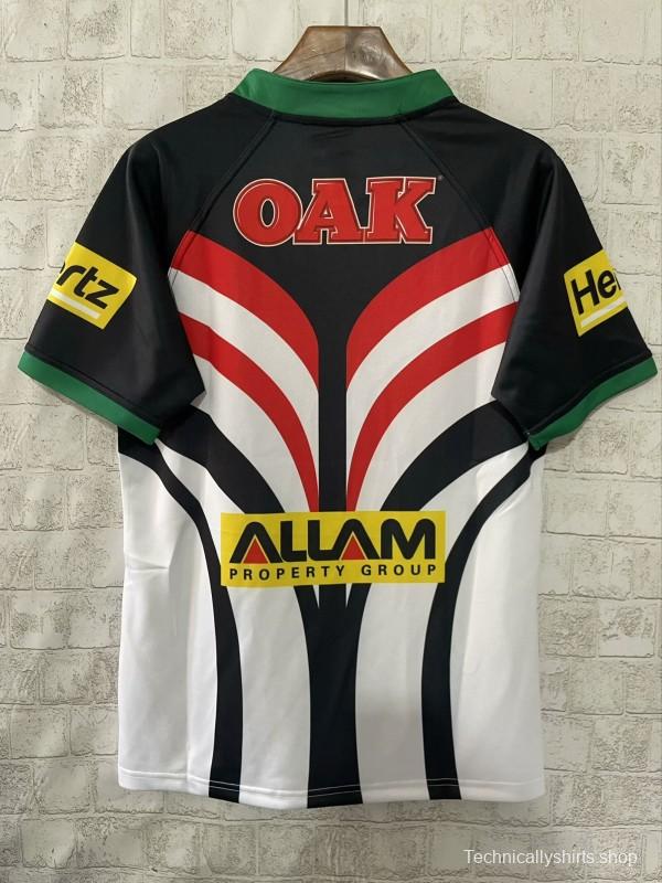 25/26 South Sydney Rabbitohs White with Red, Green and Black Abstract Stripes Jersey